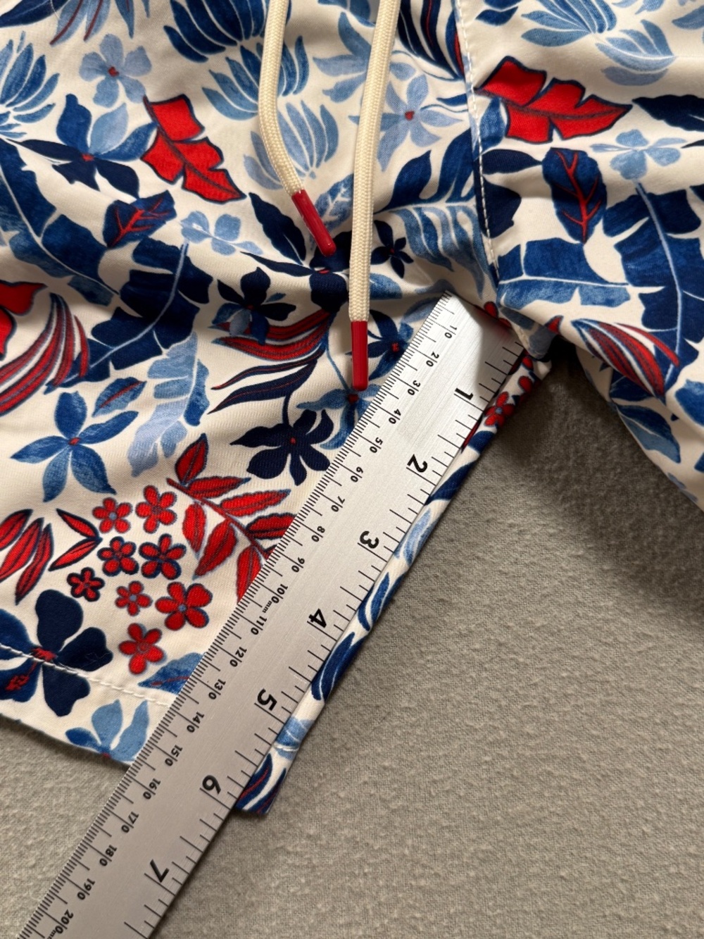 Tommy Bahama Set 100% Silk Shirt Swim Trunks Floral Red White Blue Hawaiian L/XL - Picture 10 of 13